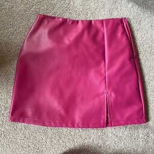 Lelis Pink Faux Leather Mini Skirt